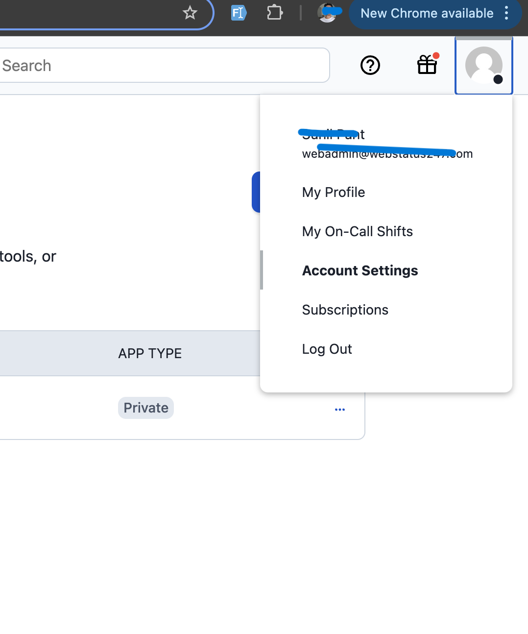 PagerDuty login screenshot