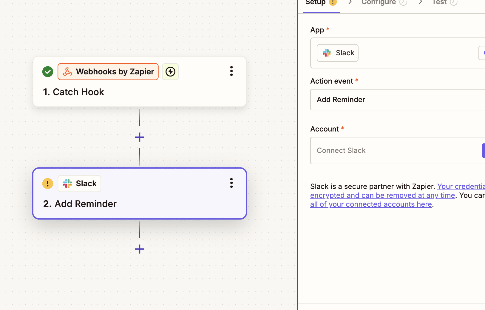 Zapier test webhook screenshot
